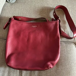 Coach Burgundy Leather Shoulder Bag